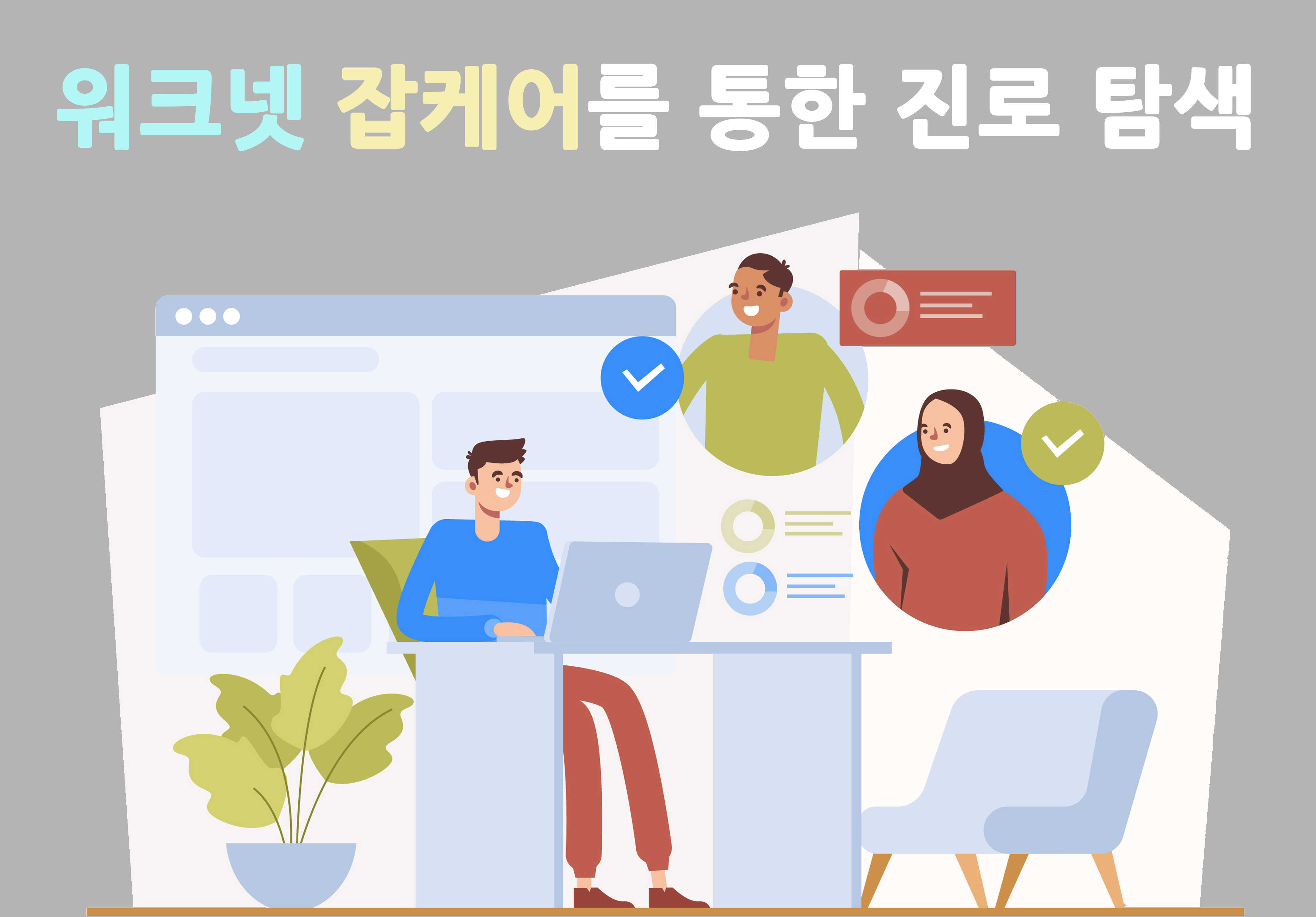 워크넷 잡케어를 통한 진로 탐색 이미지